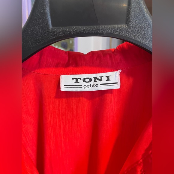 Vintage Red Collared Dress w Pockets - Picture 4 of 5